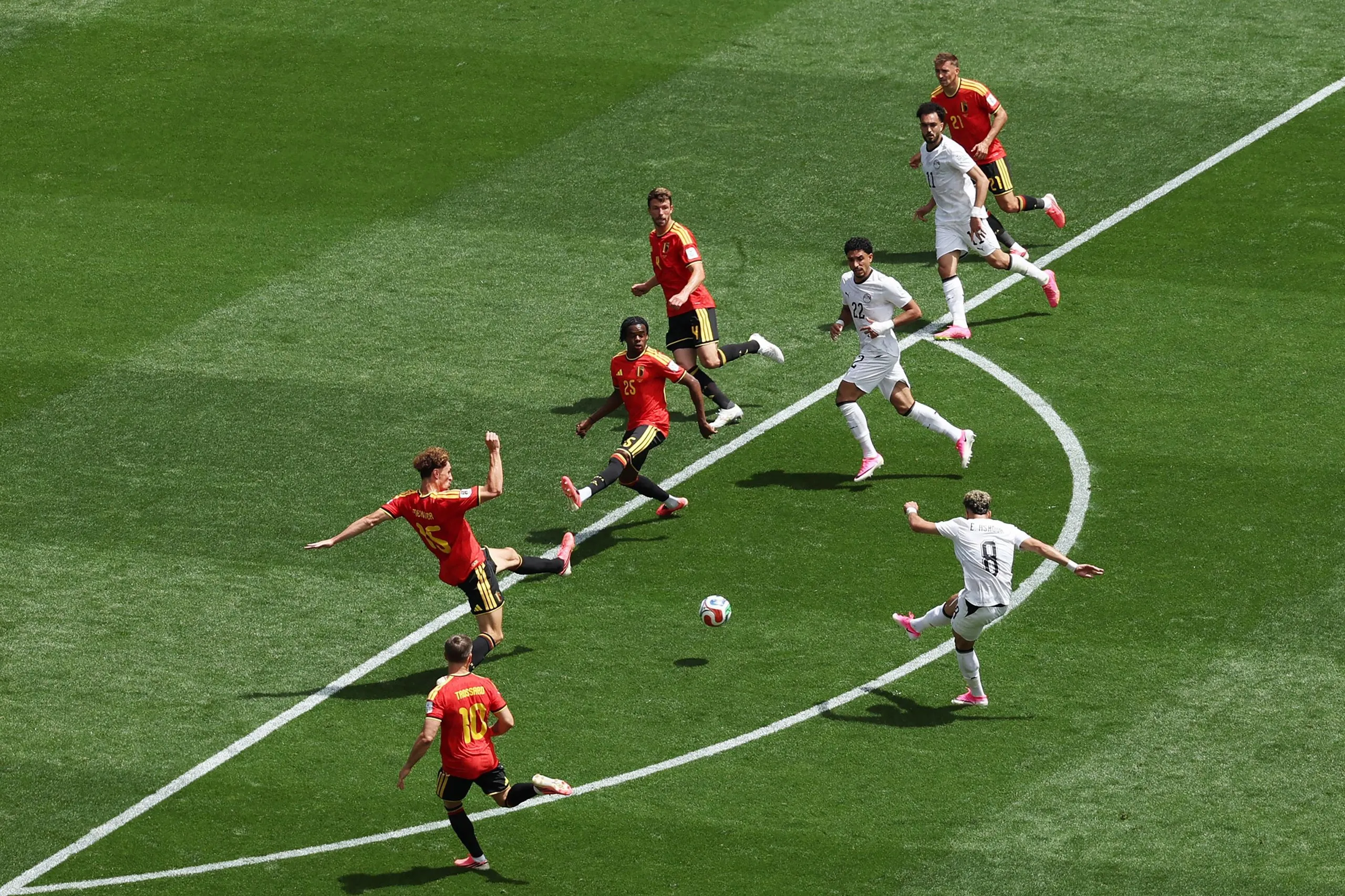 Eman Ashour scores Egypt’s opener.