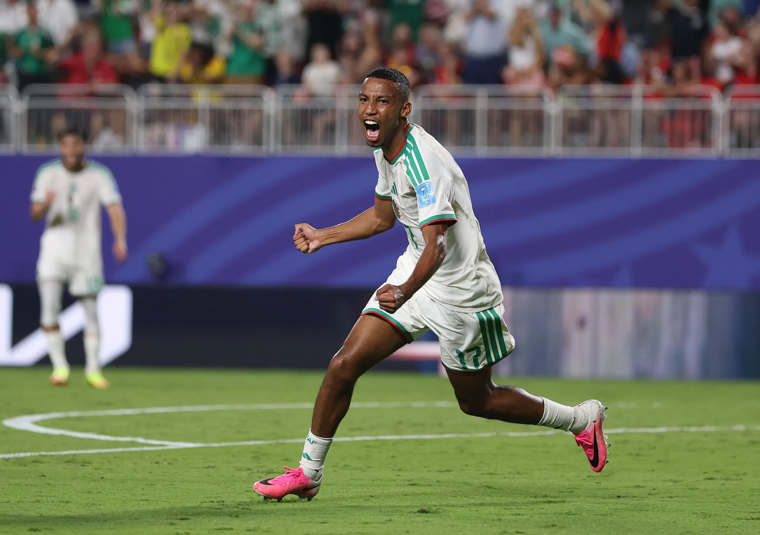 Rafik Belghali equalises for Algeria