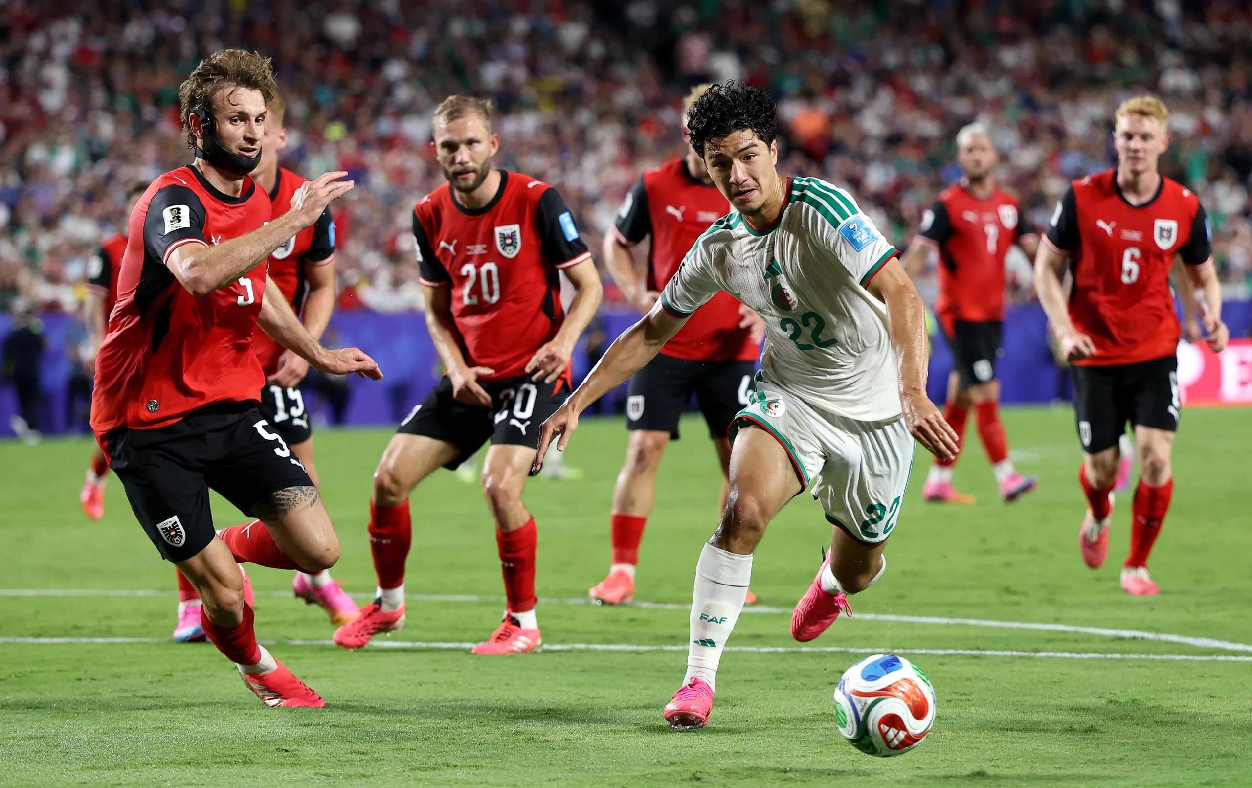 Ibrahim Maza is causing problems for the Austrian defence.