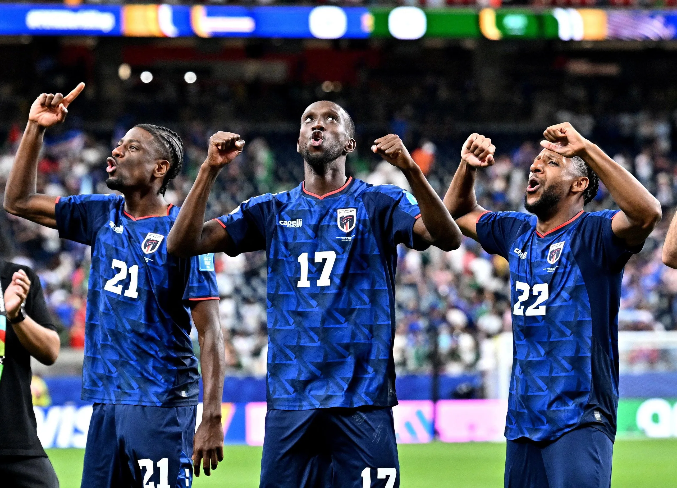 Cape Verde players celebrate