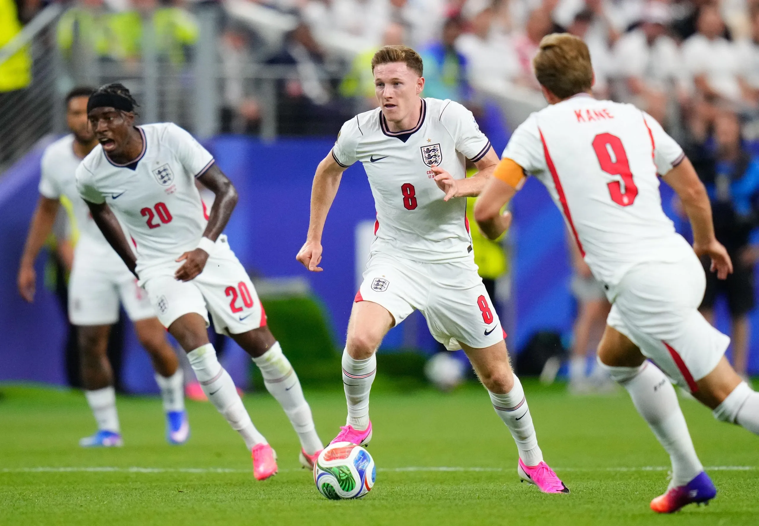 Elliot Anderson on the ball for England