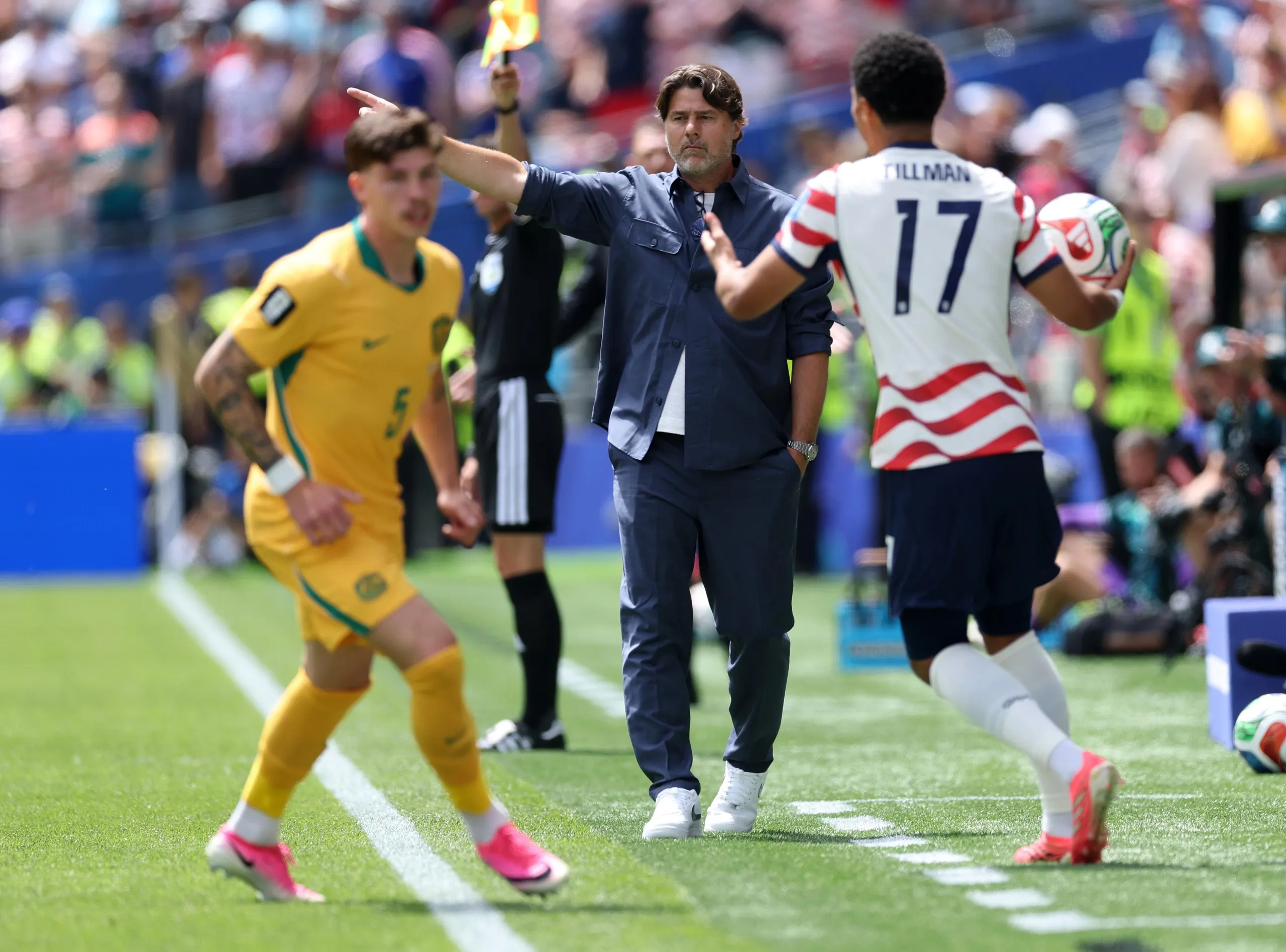 Mauricio Pochettino, Head Coach of the United States, looks on during