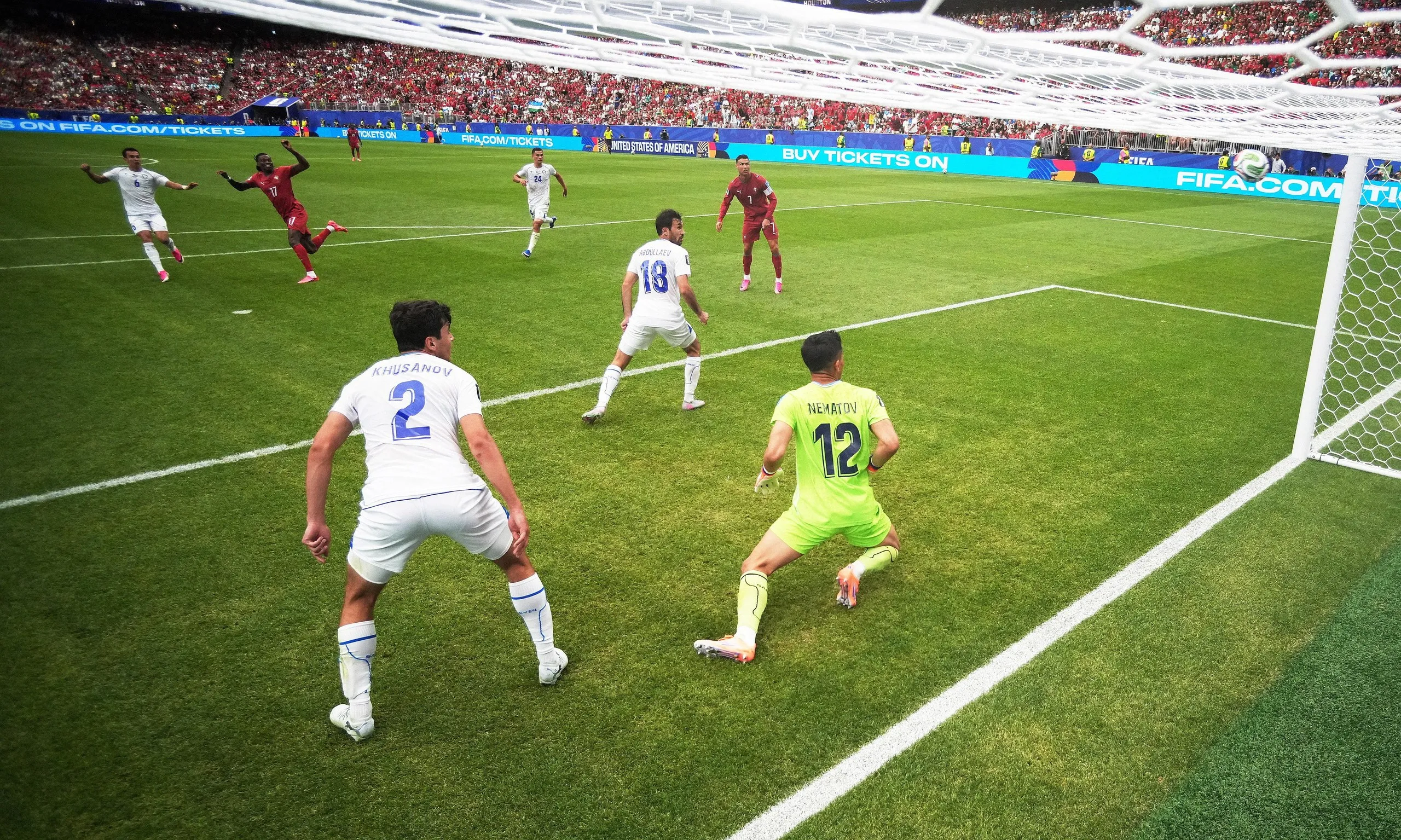 Rafael Leão scores for Portugal against Uzbekistan