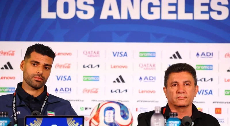 Iran’s footballers arrive in US amid peace deal but admit tension ‘undermines joy’