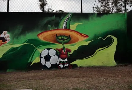 Mural przedstawiający maskotkę Pique w Meksyku w 2026 roku
