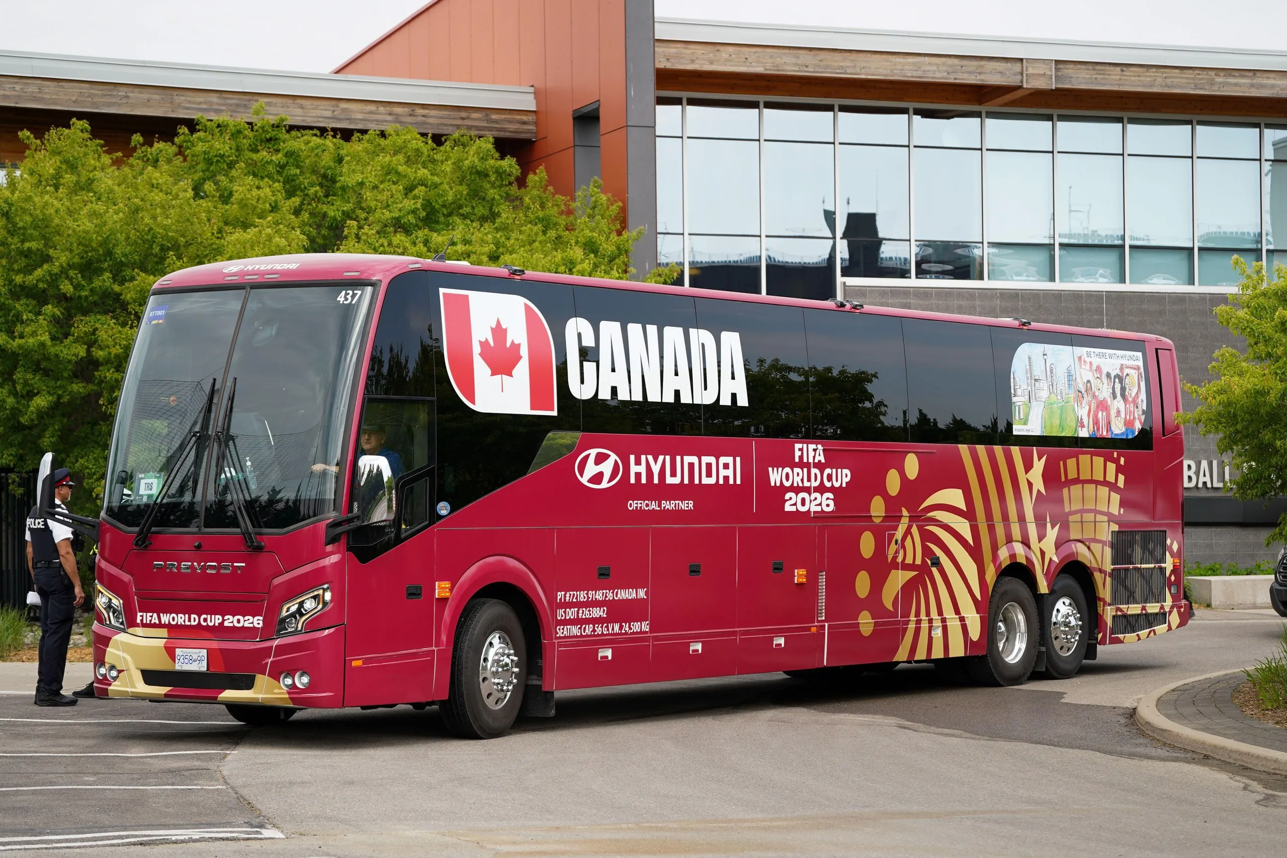 Canada team bus. 