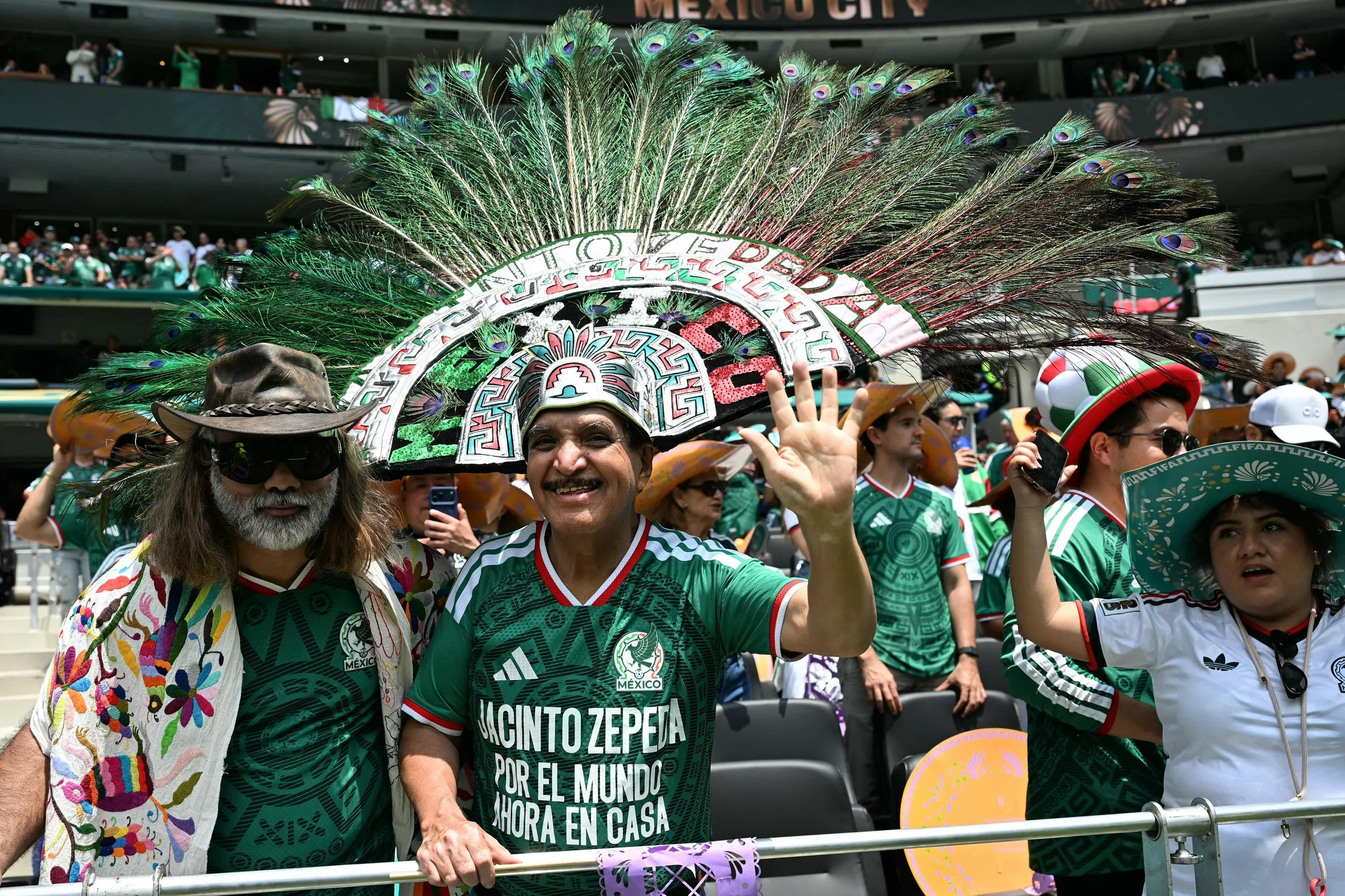 A Mexico fan at the 2026 World Cup opener