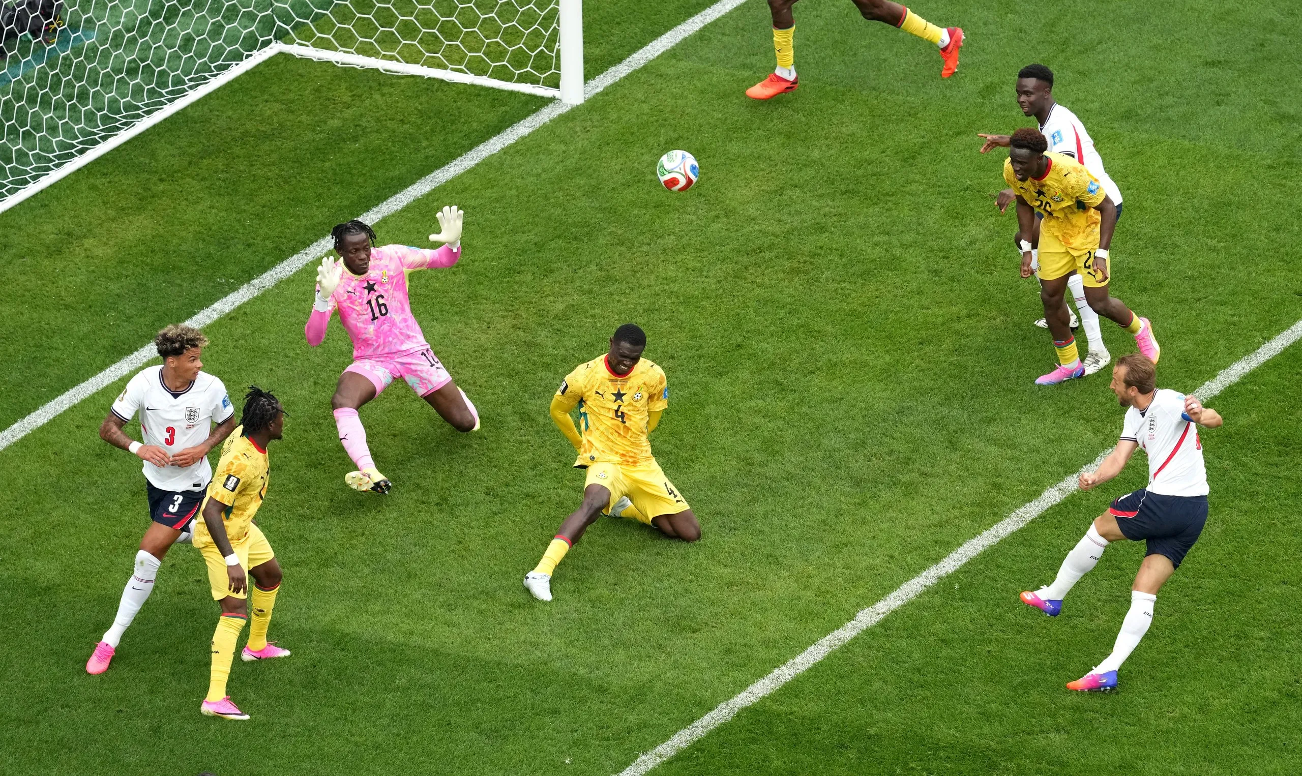 Harry Kane shoots over the bar.