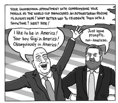 David Squires on Fifa and Trump before the World Cup, panel 1