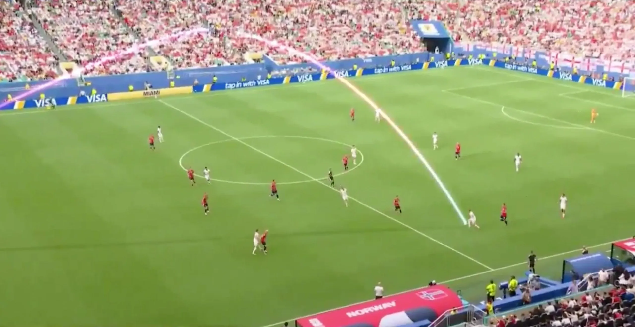 Anderson with the ball at his feet having intercepted Ørjan Nyland’s goal-kick