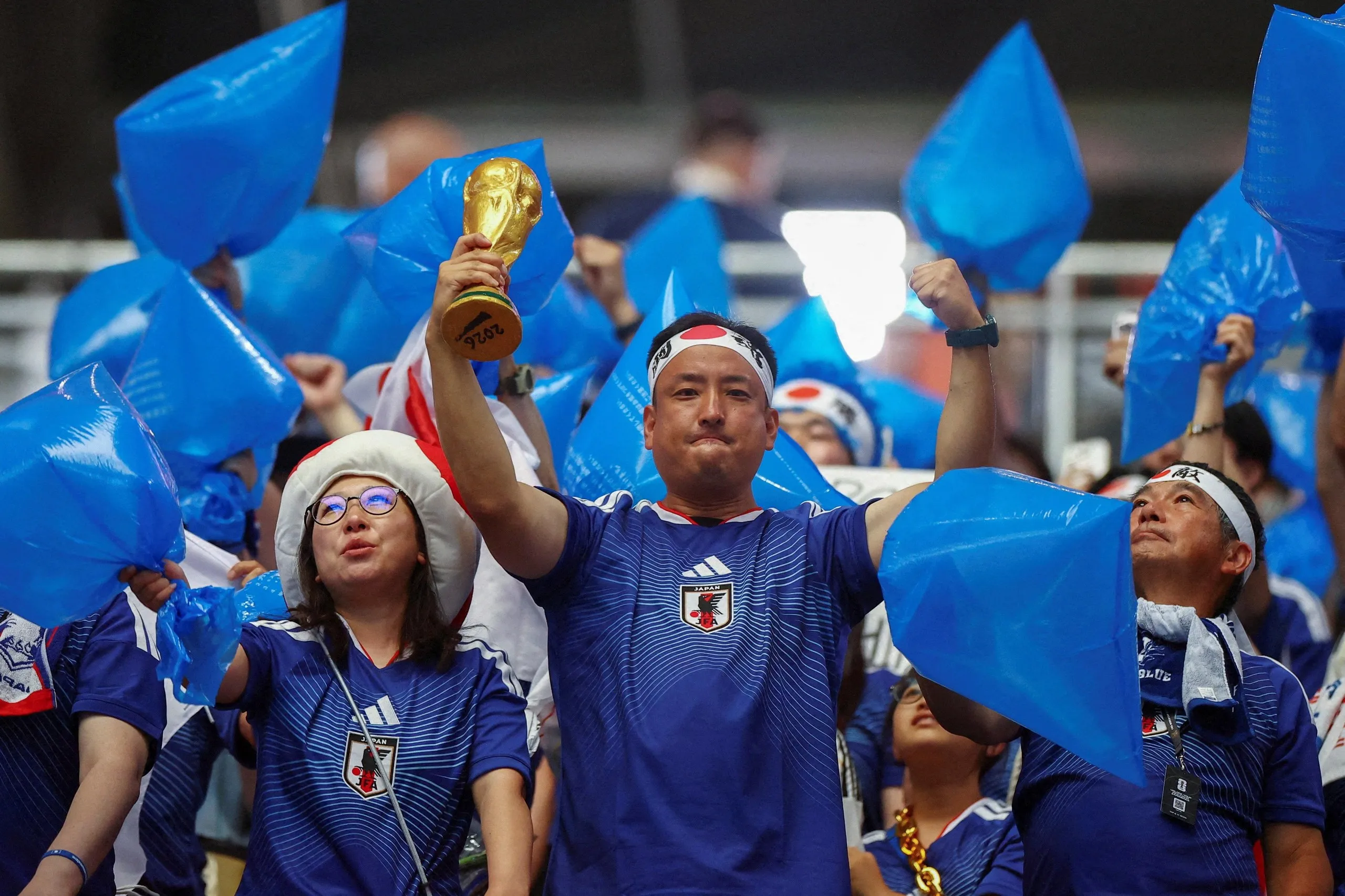 Japan fans sporting their blue shirts