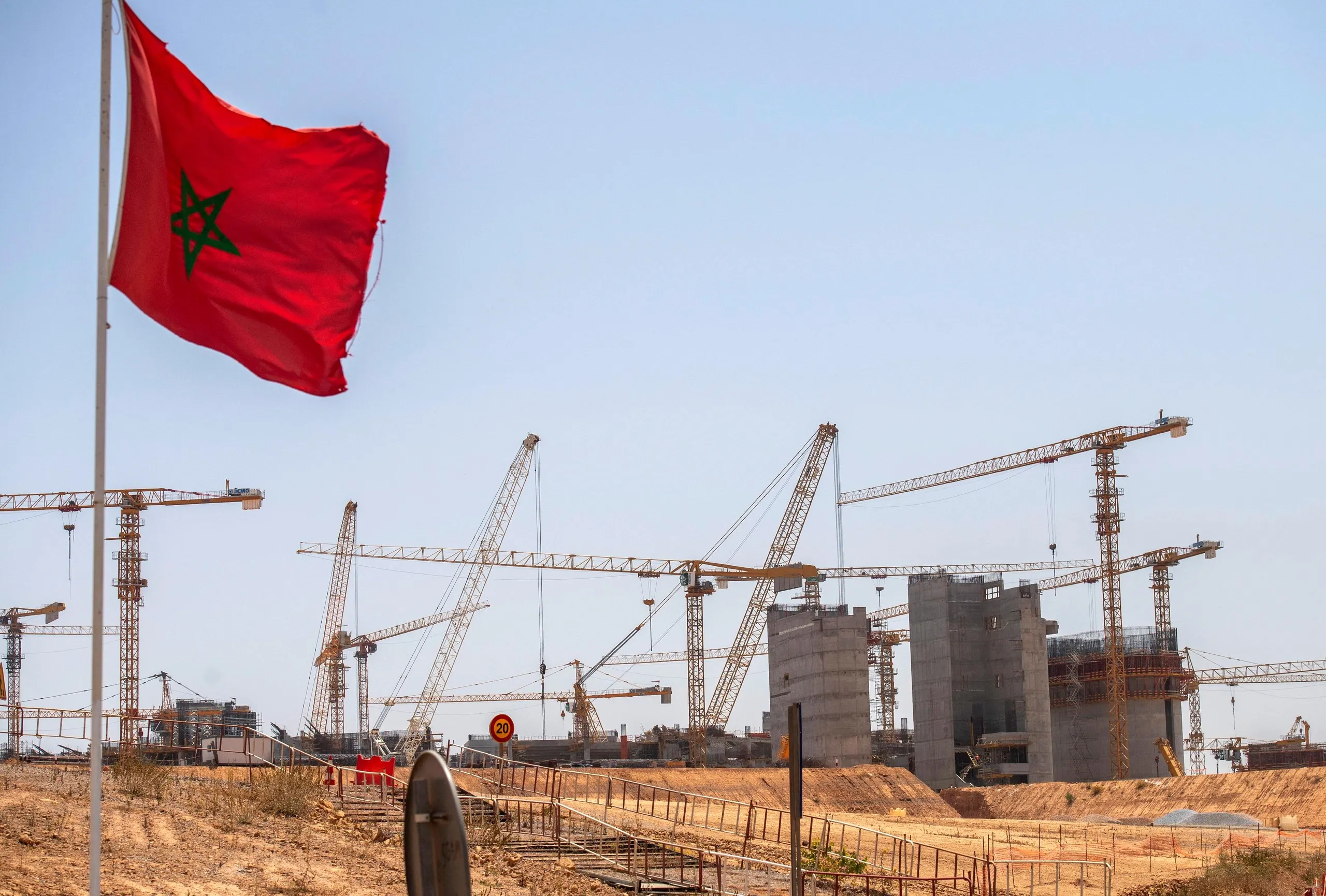 Construction work continues on Morocco’s Grand Hassan II Stadium.