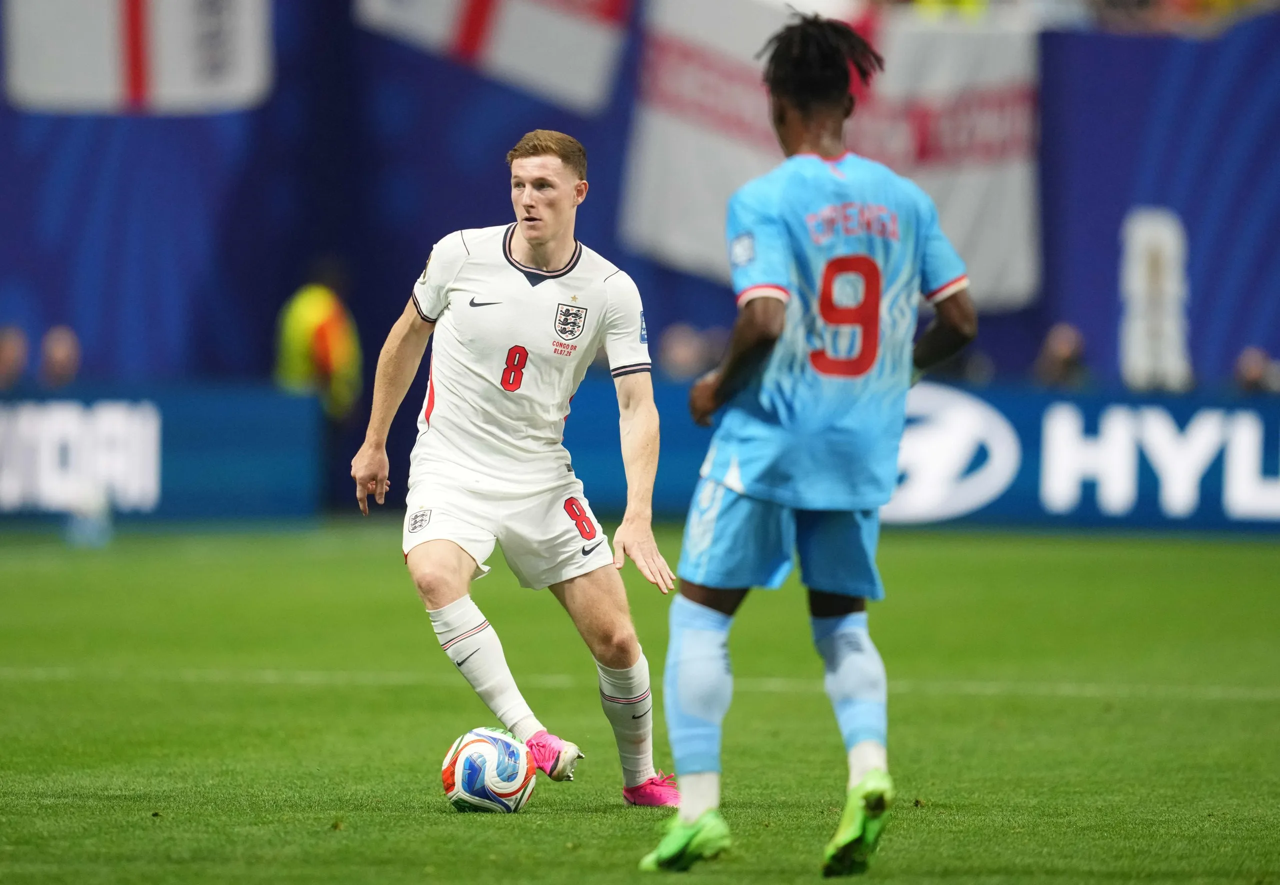 Elliot Anderson in action against the DRC